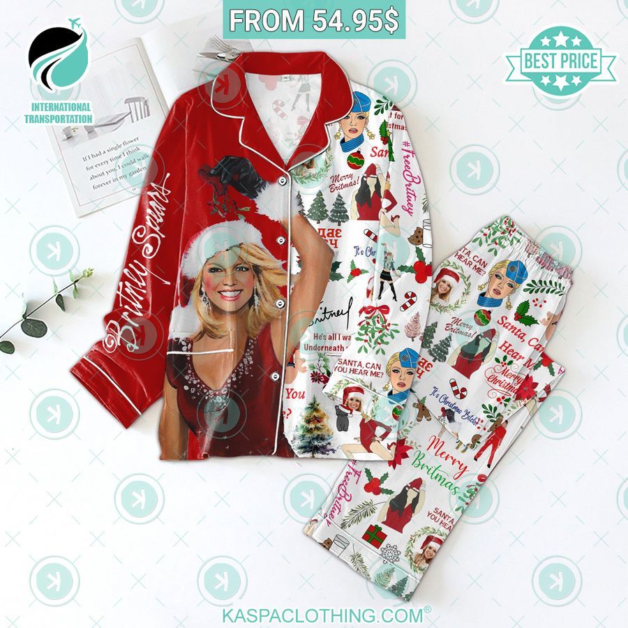 Britney Spears Christmas Pajamas Set Natural and awesome