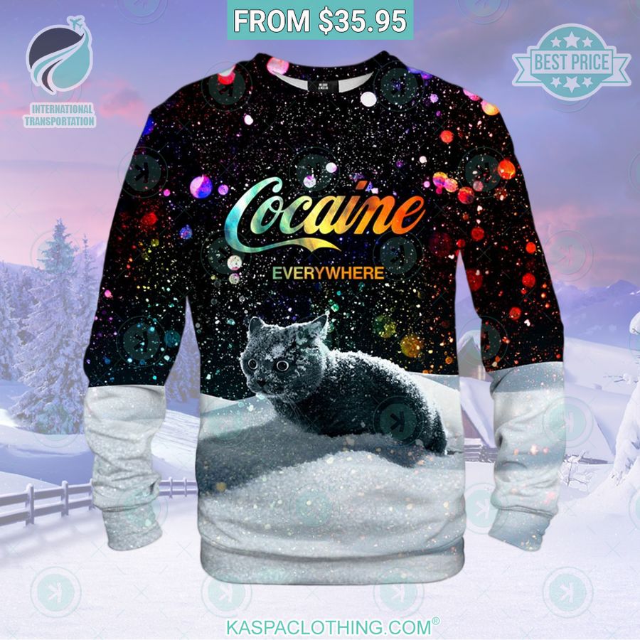Cat Cocaine Christmas Sweater My favourite picture of yours