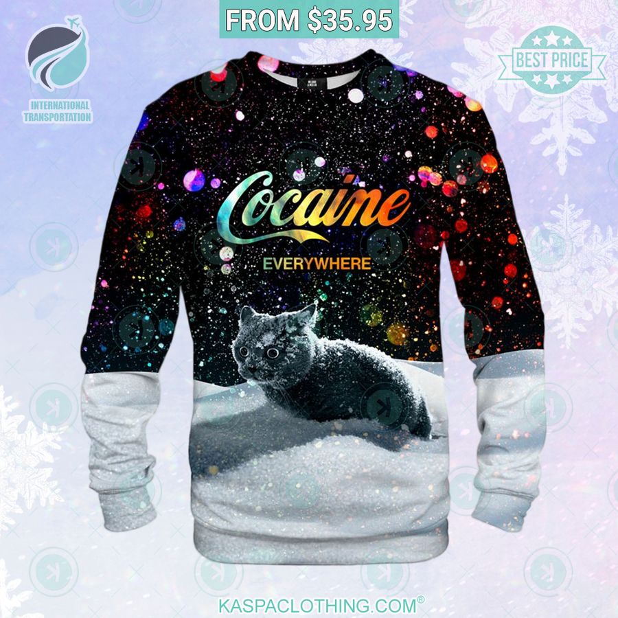 Cat Cocaine Everywhere Sweatshirt Cuteness overloaded