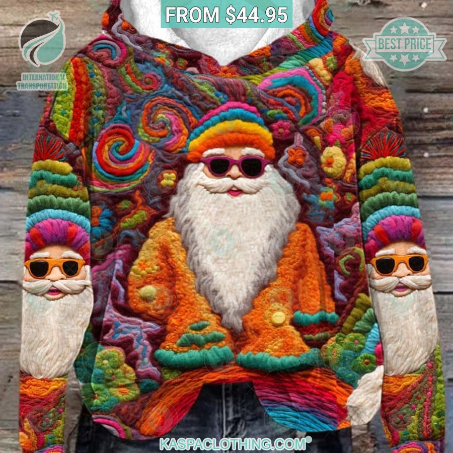 Colorful Santa Claus Hoodie Bless this holy soul, looking so cute
