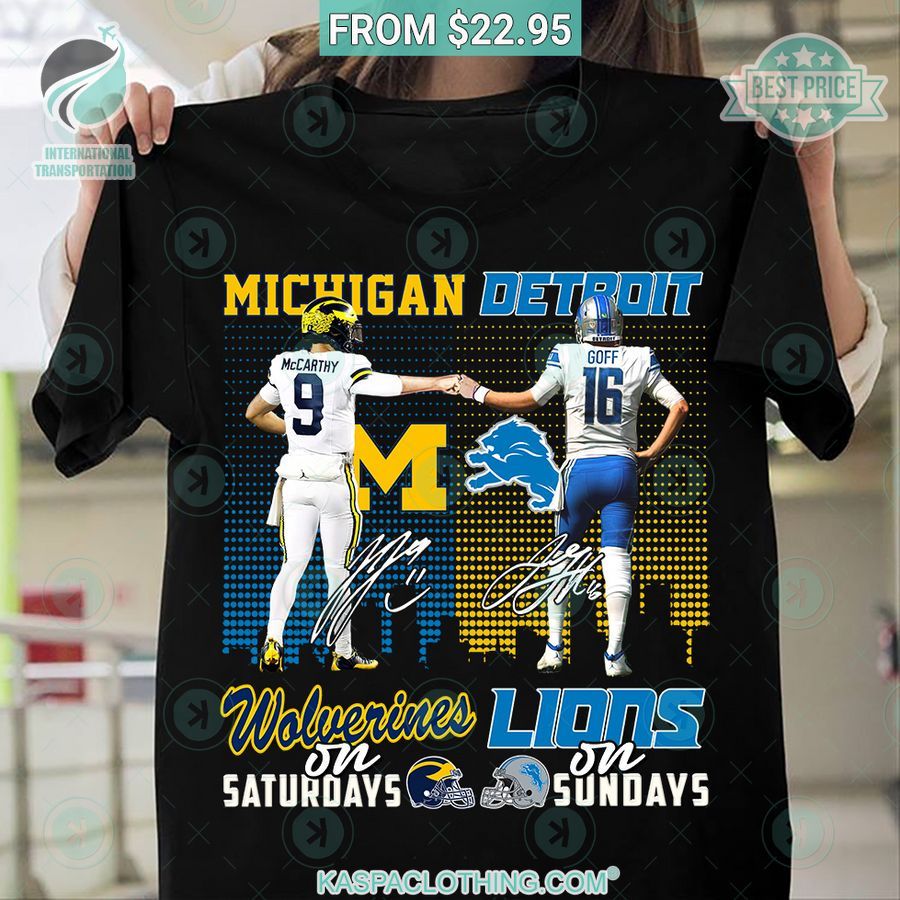 McCarthy Michigan Wolverines Jared Goff Detroit Lions Shirt Nice shot bro