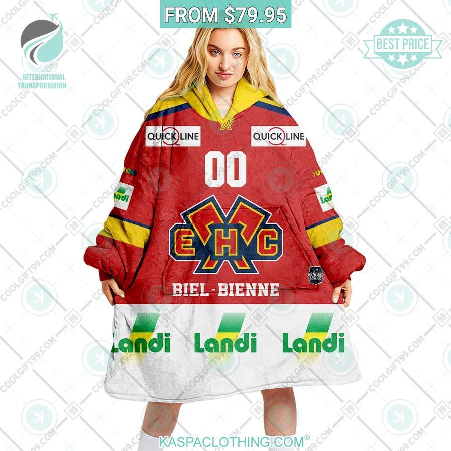 Personalized NL Hockey EHC Biel Home jersey Hoodie Blanket Nice photo dude