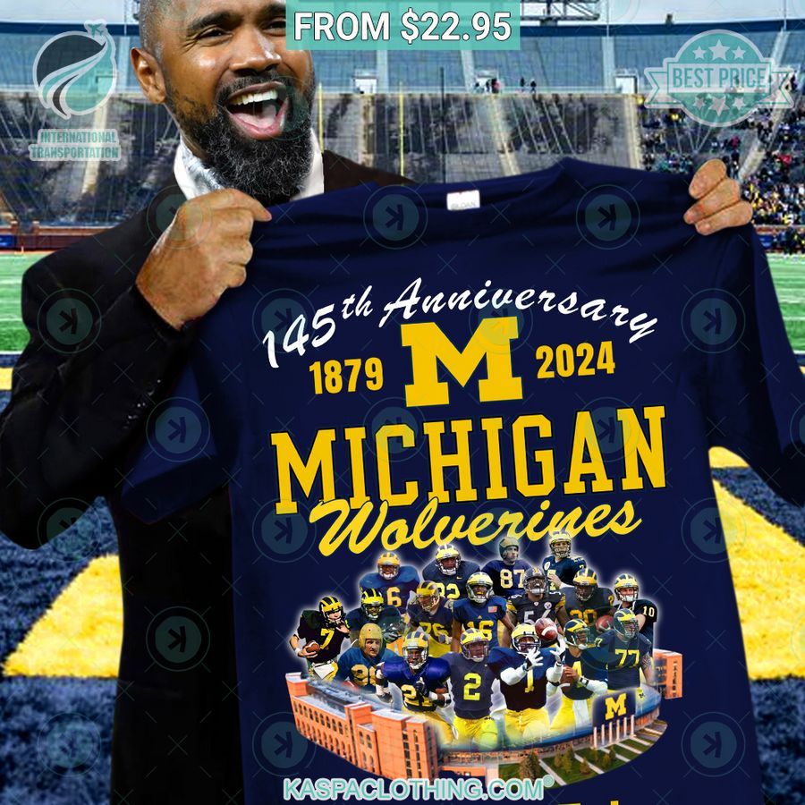 145th Anniversary Michigan Wolverines Go Blue Shirt Natural and awesome