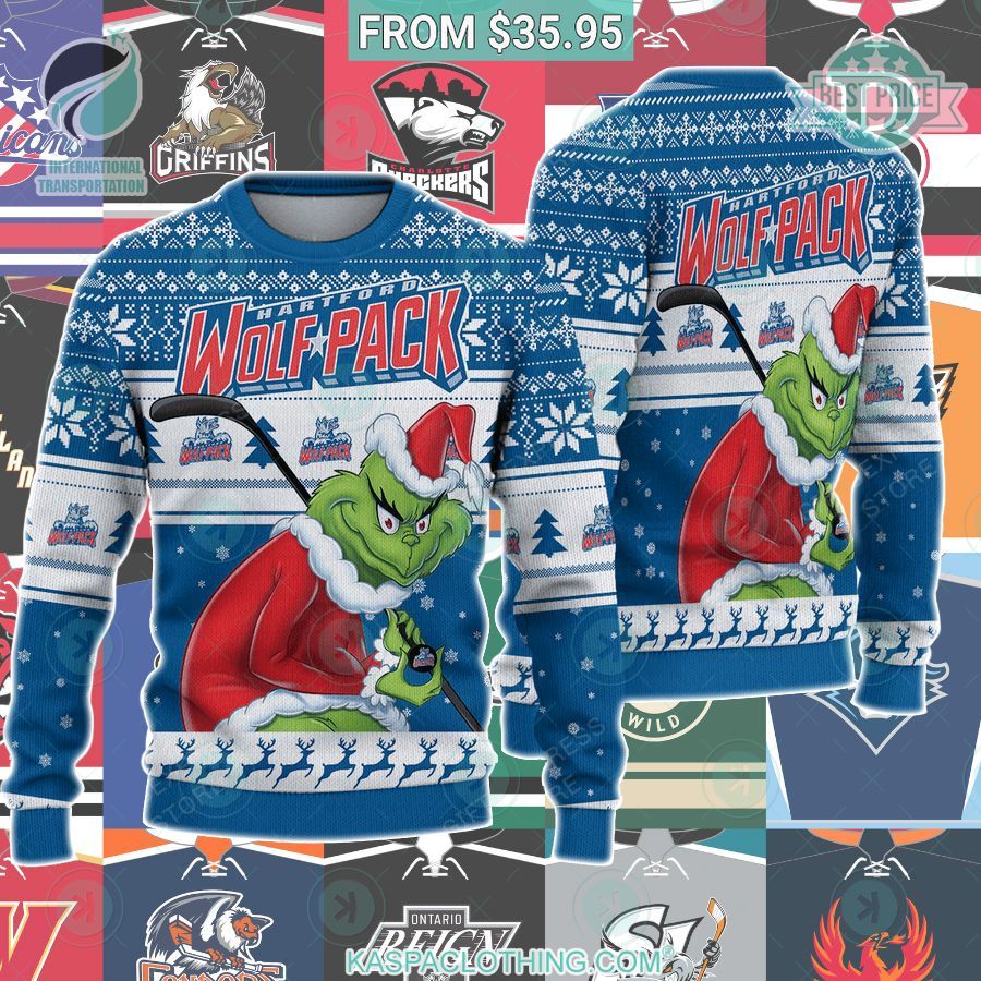 Hartford Wolf Pack Grinch Sweater Nice place and nice picture