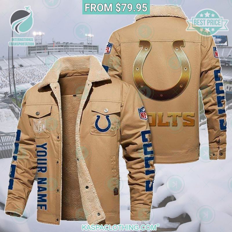 Indianapolis Colts Fleece Leather Jacket Elegant picture.